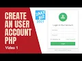 Create account using php and mysql Login system in PHP PHP Tutorial PHP Guide for beginners