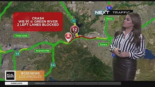 Crash on the westbound 91 Freeway