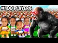 100 PEOPLE VS 1 GORILLA IN ROBLOX WITH NOVA, AYLA, DJ, \u0026 KYRIE | The Princess Clubhouse