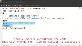 Create and execute linux shell script with another script