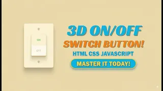 3D Toggle Switch Button Tutorial HTML CSS JavaScript Neumorphism UI Design