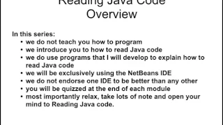 Reading Java Code - Overview