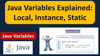 Java Variables Local Variables Instance Variables Static Variables Java Tutorial