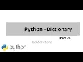Python Dictionary Part-3