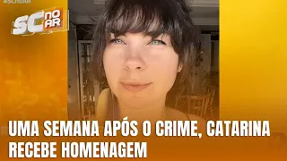 Colegas de natação homenageiam Catarina Kasten uma semana após o crime