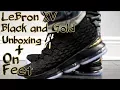 LeBron XV black and gold unboxing and on feet