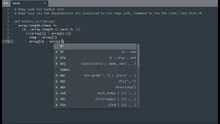 Ruby code for bubble sort