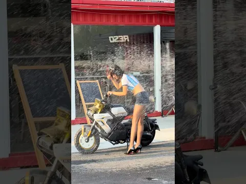 Cute funny motorcycles rider