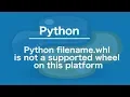 Python filename whl is not a supported wheel on this platform