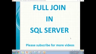 Full outer joins in sql SQL Outer Joins