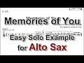 Lagu Memories of You - Easy Solo Example for Alto Sax