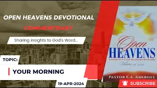Download Open Heavens Devotional For Friday 19-04-2024 by Pastor E.A. Adeboye (Your Morning) MP3