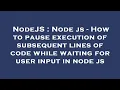 NodeJS Node js - How to pause execution of subsequent lines of code while waiting for user input i