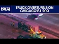 Truck overturns on Chicago s I-290 traffic snarled