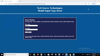 Html5 Input Type Reset Input type reset Html5 Input types Tutorial