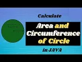 How to Calculate Area and Circumference of Circle in JAVA in HINDI Java Programming Tutorials