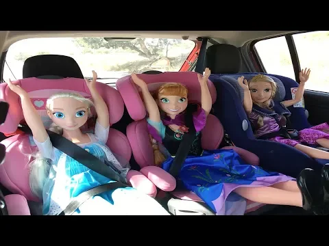 Download MP3 Rapunzel Elsa y Anna muñecas grandes se divierten jugando y cantando canciones de viaje en coche