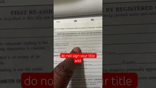 Biggest mistake when signing a car title