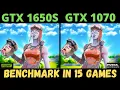 GTX 1650 SUPER VS GTX 1070 BENCHMARK IN 15 GAMES