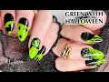 Slime Green Black Halloween Nails