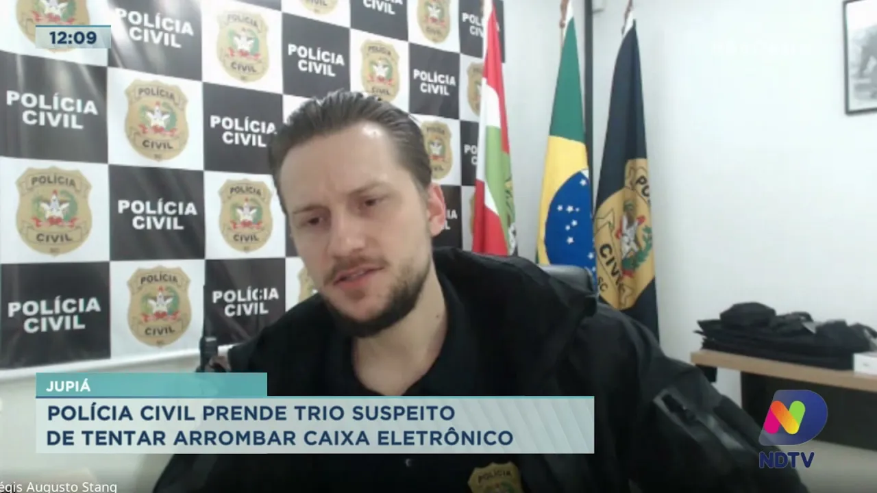 Polícia Civil prende trio suspeito de tentar arrombar caixa eletrônico em Jupiá