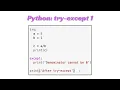 Python Lesson 39 Learn how to use the try-except