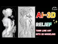 Turn Simple Line Art Into AMAZING 3D RELIEF