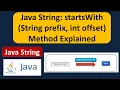 Java String startsWith String prefix int offset Method Explained Java Tutorial