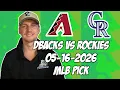 Arizona Diamondbacks vs Colorado Rockies 26 MLB Pick Prediction MLB Betting Tips