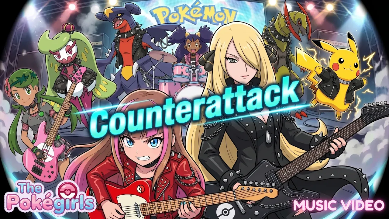 Pokémon Rock Band AMV 🎸 | COUNTERATTACK - ELEXYA ft. Cynthia, Mallow & Iris