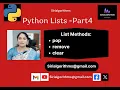 19 Python List - Part4-Methods