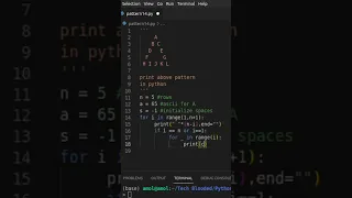 Print Triangle Alphabet Pattern Using Python Traingle Pattern - 15 Tech Blooded