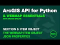 Web Map Item Object JSON Properties with the ArcGIS API for Python ArcGIS Online WebMap