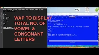 QBASIC - DISPLAY TOTAL NO OF VOWEL AND CONSONANT LETTERS