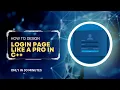 How to create a Login page in Registration and Login Form In CC complete tutorial