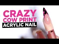 How To Create Crazy Cow Print Smile Line Acrylic Nail