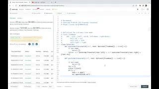 Leetcode 145 Binary Tree Postorder Traversal - iterative method with stack
