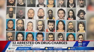Police arrest 32 out of 50 suspects in drug warrant roundup