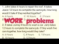 Work Problems Numerical Reasoning