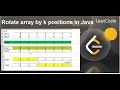 Rotate array by k positions in Java Leetcode problems and solutions In hindi