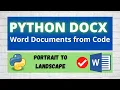 How to Create Word Docx with Python Landscape