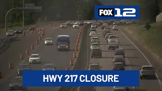 Section of OR 217 to close this weekend for paving project