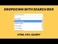 Create Dropdown List With Search Box Using jQuery