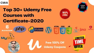 Top 30 Udemy Free Courses with Certificate Python Java HTML CSS JavaScript WordPress MySQL SQL