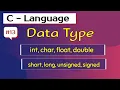 Data type in C Size qualifier Sign qualifier C language Programming in c