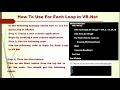 VB net for each loop