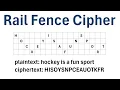 Cryptography The Rail Fence Cipher