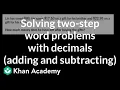 Solving two-step word problems with decimals adding and subtracting Khan Academy