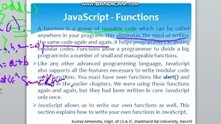 Lecture 16 JavaScript Functions Function Definition Calling a Function Function Parameters