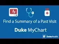 View Past Visit Summaries with Duke MyChart